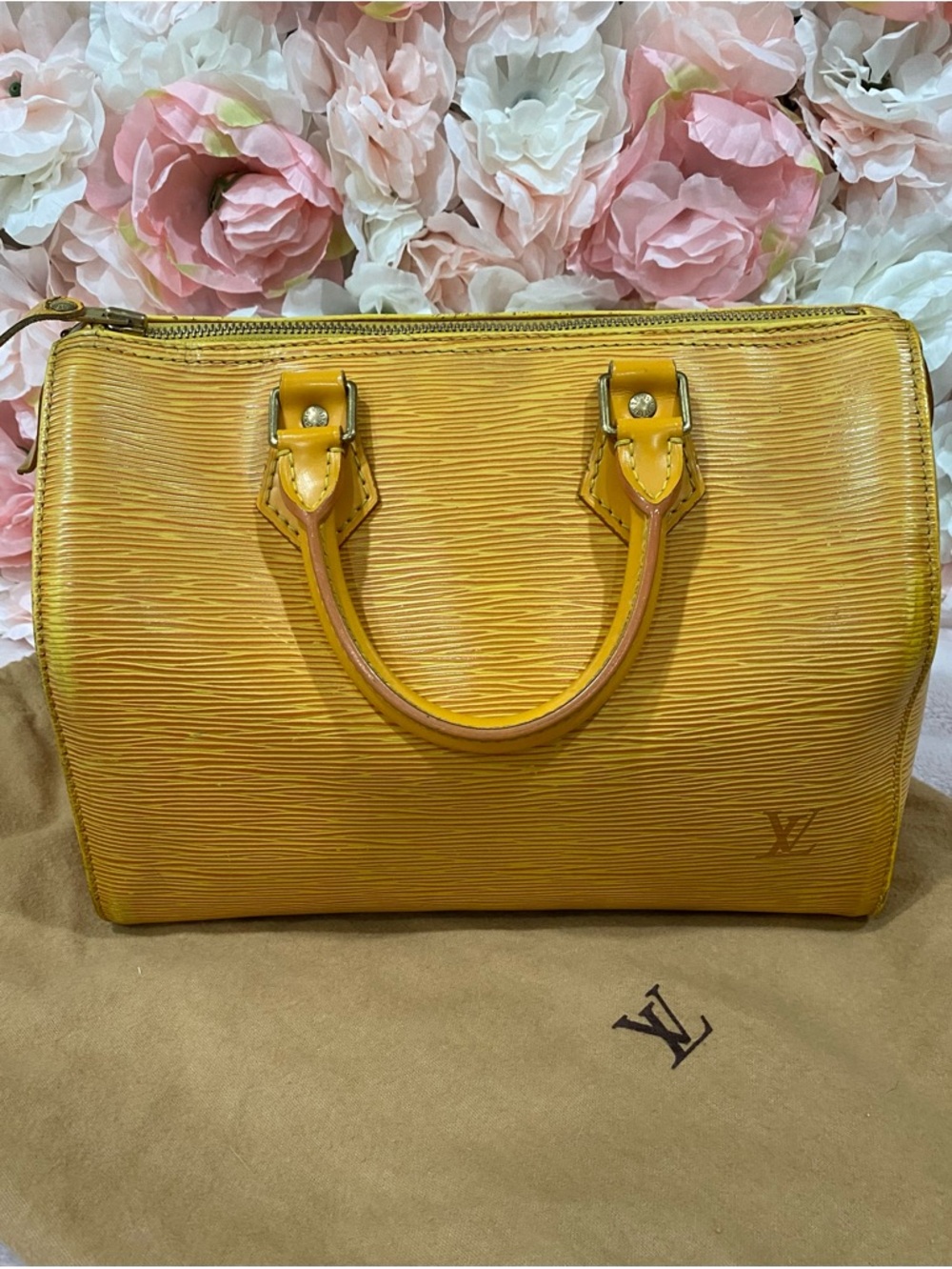 Louis Vuitton Yellow Epi Leather Speedy 25